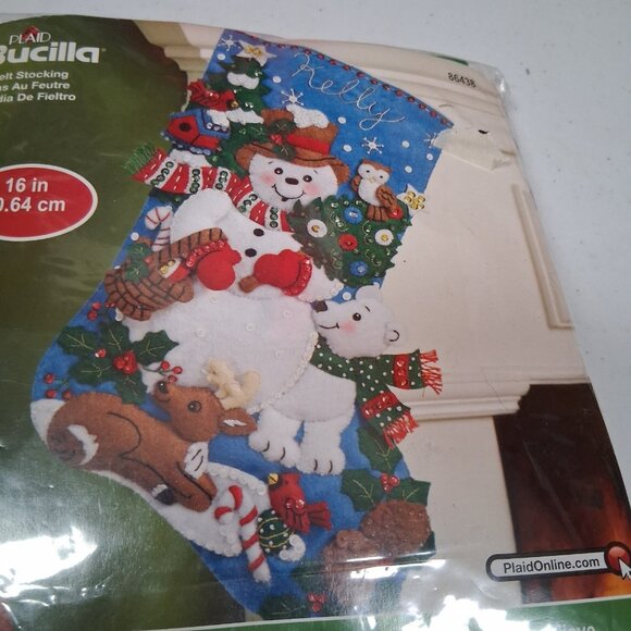 Bucilla Christmas Stocking Kit Snow Friends Felt Snowman Holiday Craft #86438 - Picture 4 of 7